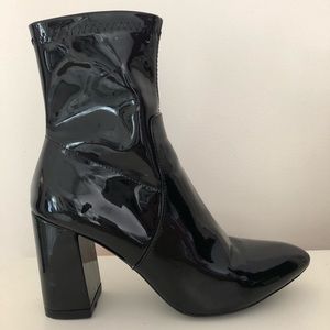 Public Desire black patent leather ankle boots